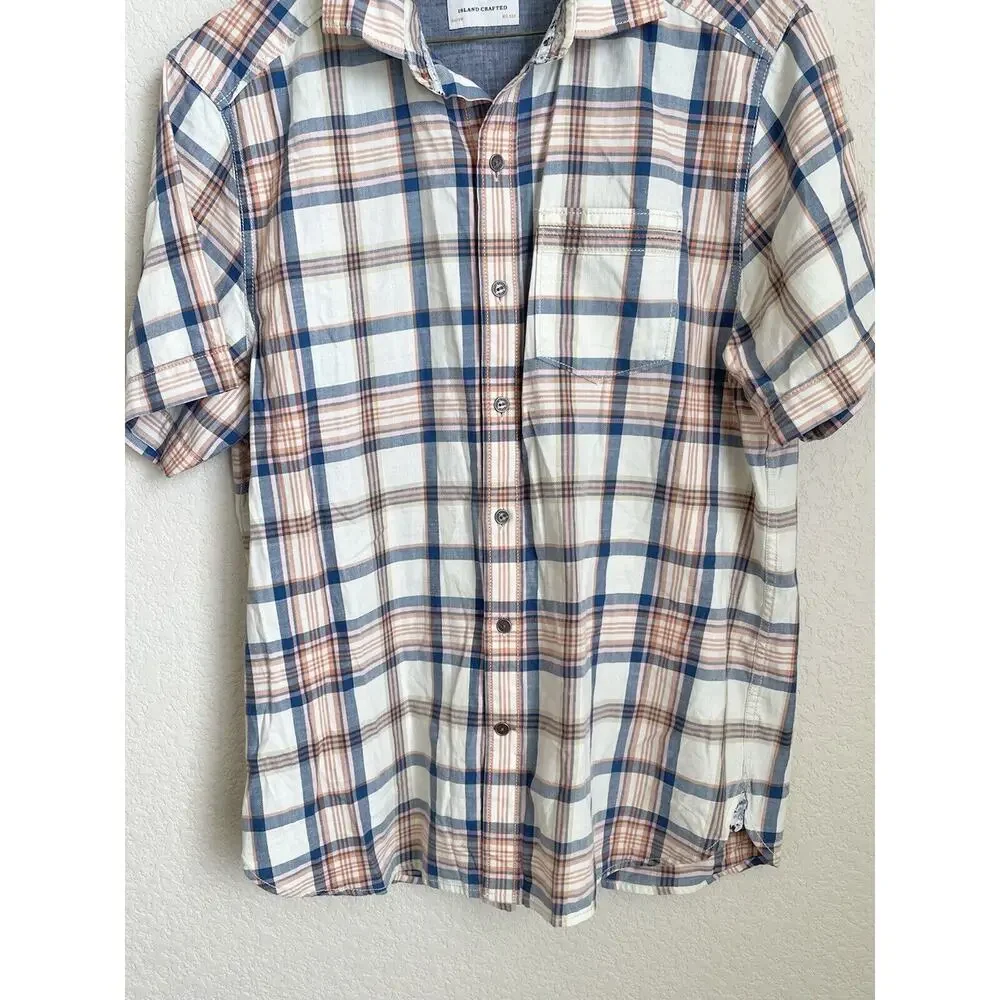 Tommy Bahama Mens Orange Striped Button Down Shirt Small 100% Cotton Pre-owned - Picture 5 of 12